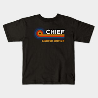 Funny Retro Vintage Sunset Chief Design  Gift Ideas Humor Job Title Limited Edition Kids T-Shirt